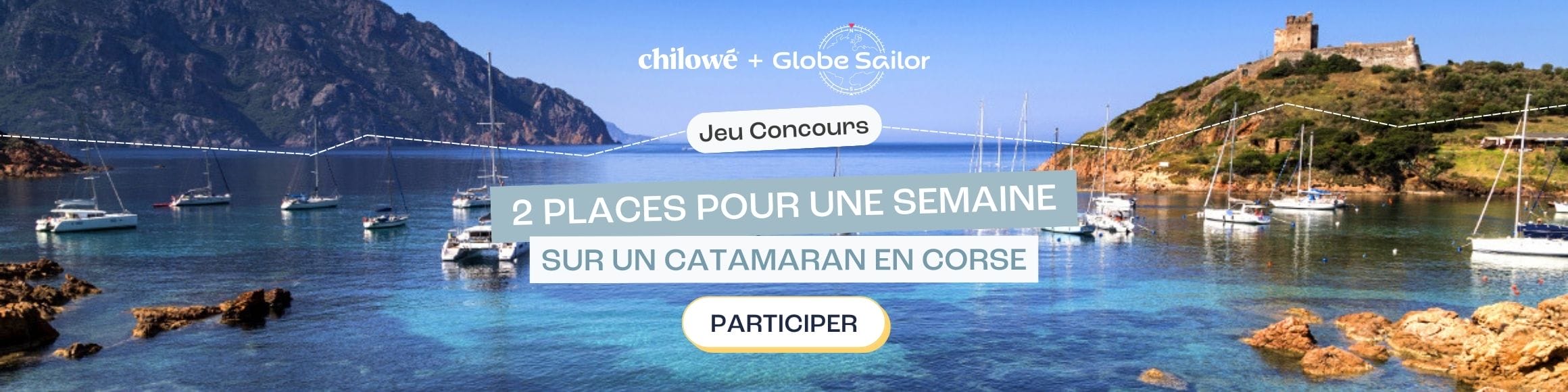 Concours Globesailor, Gagnez une semaine en catamaran pour 2 en Corse, d\'une valeur de 3440€